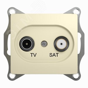GLOSSA Розетка телевизионная TV-SAT проходная в рамку 4дБ бежевая GSL000298 Systeme Electric - 4