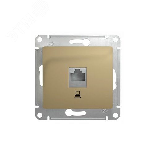 GLOSSA Розетка компьютерная RJ45 категория 5е в рамку титан - фото 3