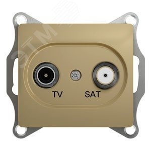 GLOSSA Розетка телевизионная TV-SAT одиночная в рамку 1дБ титан GSL000497 Systeme Electric - 5