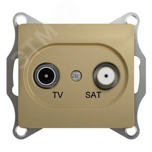GLOSSA Розетка телевизионная TV-SAT одиночная в рамку 1дБ титан GSL000497 Systeme Electric - 4
