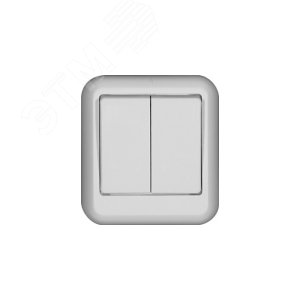 ПРИМА Выключатель двухклавишный наружный белый индивидуальная упаковка A56-029I-BI Systeme Electric - 4