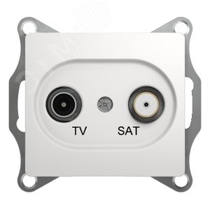 GLOSSA Розетка телевизионная TV-SAT одиночная в рамку 1дБ белая GSL000197 Systeme Electric - 8