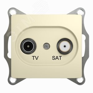 GLOSSA Розетка телевизионная TV-SAT проходная в рамку 4дБ бежевая GSL000298 Systeme Electric - 5
