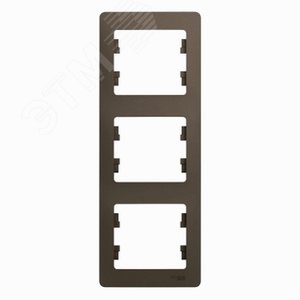GLOSSA Рамка 3 поста вертикальная шоколад