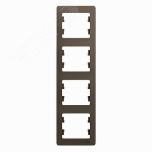GLOSSA Рамка 4 поста вертикальная шоколад