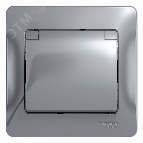 GLOSSA Розетка с заземлением со шторками с крышкой алюминий в сборе IP20 - фото 2