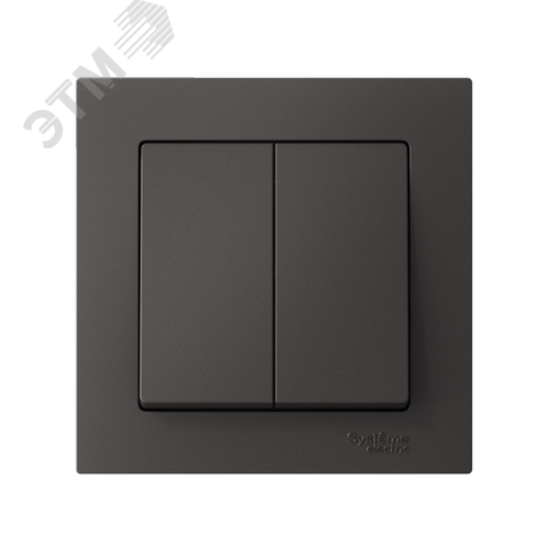 ATLASDESIGN 2-клавишный ВЫКЛЮЧАТЕЛЬ, сх.5, 10АХ, в сборе, БАЗАЛЬТ - фото 2