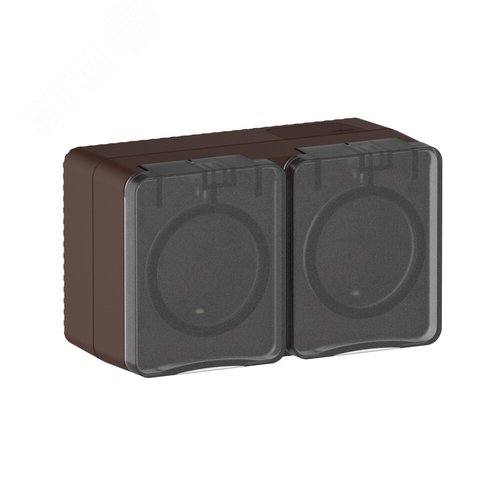 Изображение товара AtlasDesign PROFI IP54 О/У РОЗЕТКА двойная с з/к со шторками 16А, КОРИЧНЕВЫЙ (шт)