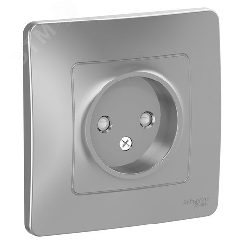 BLANCA скрытой установки розетка без заземления со шторками, 16А, 250В, алюминий - фото 1