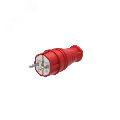 MultiSet Вилка 2К+З прямая каучуковая 16А/250В IP44 Красная - фото 1