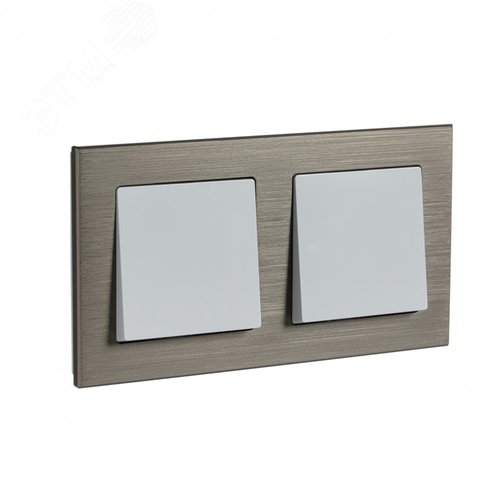 Рамка двухпостовая ATLASDESIGN NATURE, МЕТАЛЛ ЛАТУНЬ - фото 4