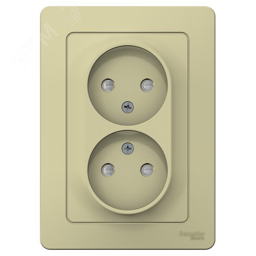 BLANCA С/У РОЗЕТКА двойная без заземления со шторками, 16А, 250В, БЕЖЕВЫЙ - фото 3