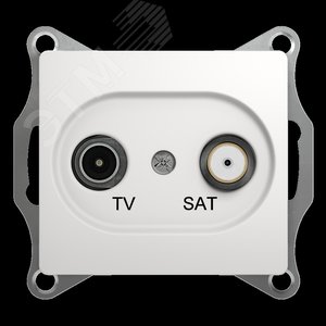 GLOSSA Розетка телевизионная TV-SAT проходная в рамку 4дБ белая GSL000198 Systeme Electric