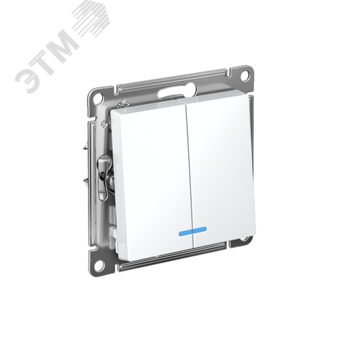 Изображение товара ATLASDESIGN 2-клавишный ВЫКЛЮЧАТЕЛЬ с подсветкой, сх.5а, 10АХ, быстрозажимные клеммы, БЕЛЫЙ (шт)