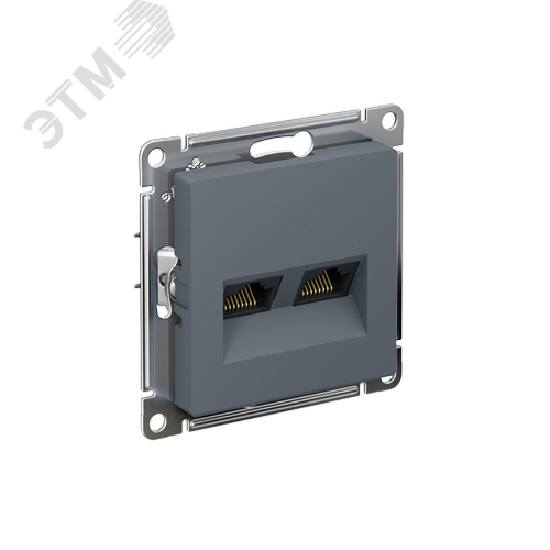Изображение товара Розетка ATLASDESIGN двойная компьютерная RJ45+RJ45 категория 5E механизм грифель (шт)