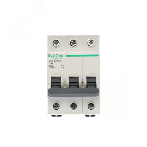 Выключатель автоматический трехполюсный (АВ) С 50А 3P 6kA 400В City9 Set - фото 3