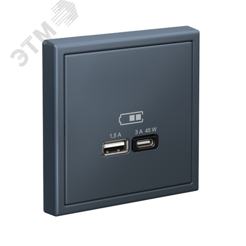 ARTGALLERY USB розетка A + тип-C 45Вт высокоскор.заряд. QC, PD, механизм, грифель - фото 4