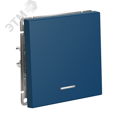 ARTGALLERY 1-клавишный ВЫКЛЮЧАТЕЛЬ КНОПОЧНЫЙ с подсв., 10А, механизм, АКВАМАРИН - фото 2