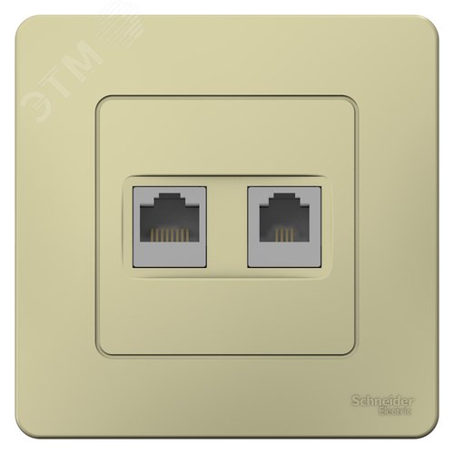 BLANCA С/У РОЗЕТКА двойная: комп.RJ45, кат.5E + телефон. RJ11, БЕЖЕВЫЙ - фото 3