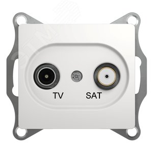 GLOSSA Розетка телевизионная TV-SAT одиночная в рамку 1дБ белая GSL000197 Systeme Electric - 4