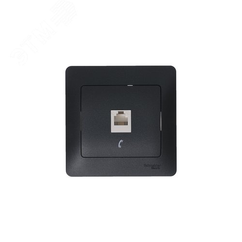 GLOSSA Розетка телефонная RJ11 антрацит в рамку - фото 5