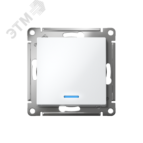 Выключатель одноклавишный ATLASDESIGN с подсветкой схема 1а 10АХ механизм белый - фото 2