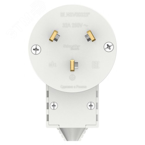 BLANCA скрытой установки вилка силовая 2р+n, 32а, 250в, белый - фото 3