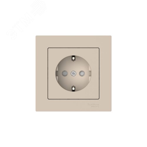 ATLASDESIGN РОЗЕТКА с заземлением со шторками, 16А, в сборе, быстрозажимные клеммы, ПЕСОЧНЫЙ - фото 4