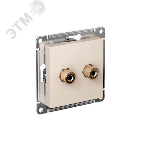 Аудиорозетка ATLASDESIGN двухместная бежевый - фото 1
