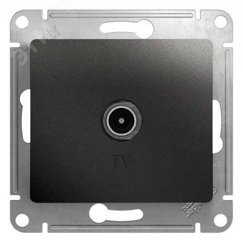Изображение товара GLOSSA Розетка телевизионная TV проходная 4DB антрацит в рамку (шт)
