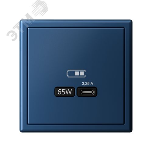 ARTGALLERY USB розетка тип-С 65Вт высокоскор.заряд. QC, PD, механизм, аквамарин - фото 5