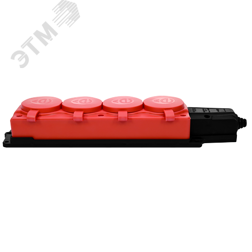 MultiSet Колодка 4х розетка 2К+З каучуковая 16А/250В IP44 Красная - фото 6