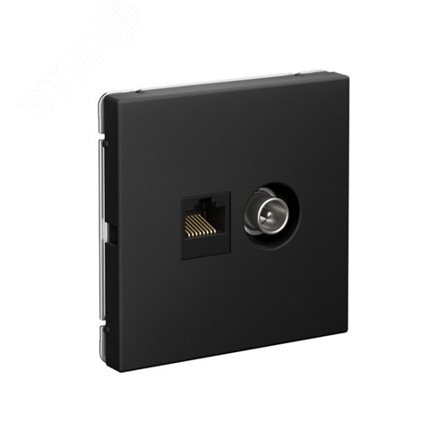 ARTGALLERY розетка двойная ТВ + компьютерная RJ45, кат. 5Е, карбон - фото 2