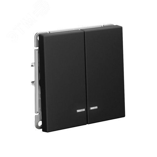 ARTGALLERY 2-клавишный ВЫКЛЮЧАТЕЛЬ с подсветкой, сх.5а, 10АХ, механизм, быстрозажимные клеммы, КАРБОН - фото 4