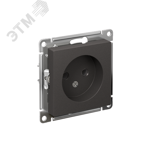 ATLASDESIGN РОЗЕТКА без заземления без шторок, 16А, механизм, БАЗАЛЬТ - фото 1