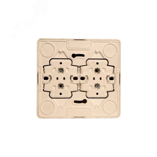 ЭТЮД Розетка четырехместная наружная без заземления без шторок 16А 250B кремовая - фото 5