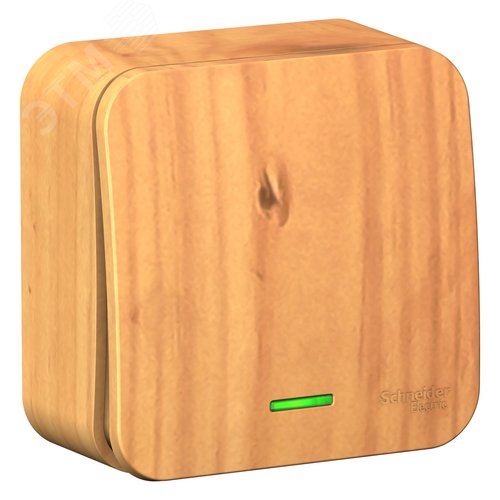 BLANCA одноклавишный выключатель наружный (cх.1) с подсветкой и изолирующей пластиной, 10а, 250b, ясень - фото 6