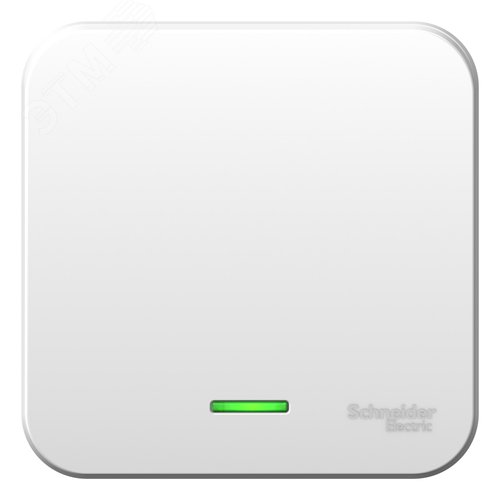 Выключатель наружный одноклавишный BLANCA (cх.1) с подсветкой, 10A, 250B, белый - фото 3