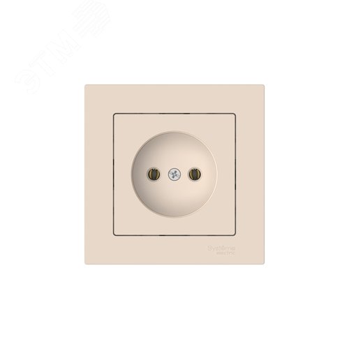 ATLASDESIGN РОЗЕТКА без заземления, 16А, в сборе, быстрозажимные клеммы, БЕЖЕВЫЙ - фото 4