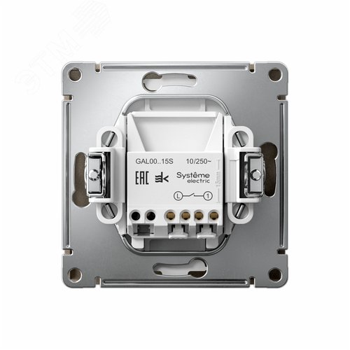 ARTGALLERY 1-клавишный ВЫКЛЮЧАТЕЛЬ КНОПОЧНЫЙ, механизм, быстрозажимные клеммы, ШАМПАНЬ - фото 2