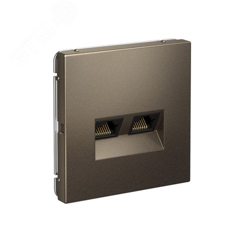 ARTGALLERY РОЗЕТКА двойная компьютерная RJ45+RJ45, кат.6А, механизм, МОККО - фото 2