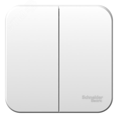 BLANCA двухклавишный выключатель наружный (cх.5), 10A, 250B, белый - фото 1