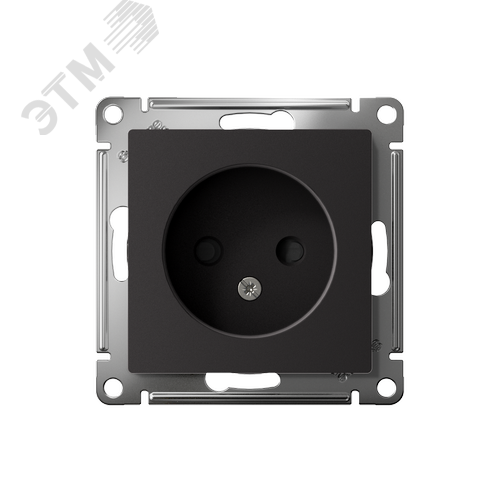 Розетка ATLASDESIGN без заземления со шторками 16А механизм карбон - фото 2