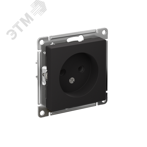 Розетка ATLASDESIGN без заземления 16А механизм карбон - фото 1