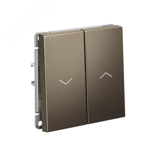 ARTGALLERY 2-клавишный выключатель для жалюзи, 2х сх.4, 10А, механизм, мокко - фото 2