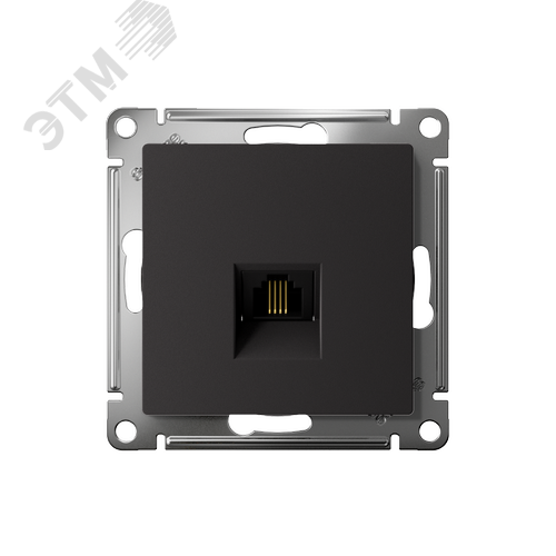 Розетка ATLASDESIGN телефонная RJ11 механизм карбон - фото 2