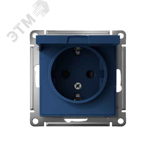 ATLASDESIGN РОЗЕТКА с заземл. со шторк. с крышкой, 16А, IP20, механизм, АКВАМАРИН - фото 2
