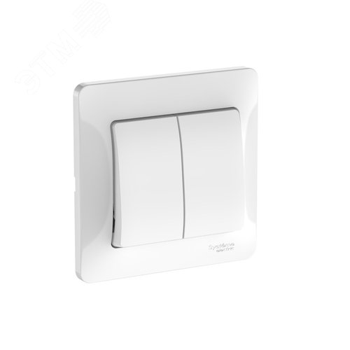 Изображение товара GLOSSA 2-клавишный ВЫКЛЮЧАТЕЛЬ, сх.5, 10АХ, в сборе, быстрозажимные клеммы, БЕЛЫЙ (шт)