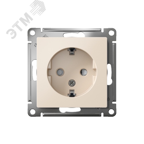 Розетка ATLASDESIGN с заземлением со шторками 16А механизм бежевый - фото 2