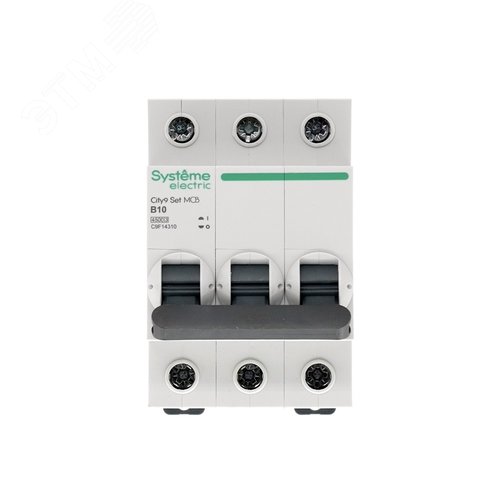 Выключатель автоматический трехполюсный 10А B 4.5kA 400В City9 Set - фото 2